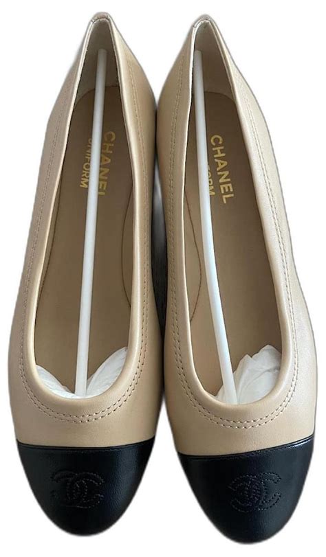 chanel ballerine beige et noir|ballerina chanel occasion femme.